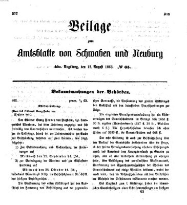 Königlich Bayerisches Kreis-Amtsblatt von Schwaben und Neuburg Mittwoch 12. August 1863