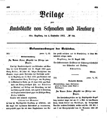 Königlich Bayerisches Kreis-Amtsblatt von Schwaben und Neuburg Freitag 4. September 1863