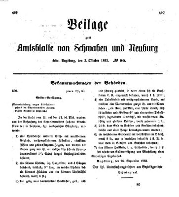 Königlich Bayerisches Kreis-Amtsblatt von Schwaben und Neuburg Samstag 3. Oktober 1863