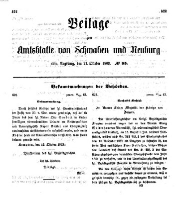 Königlich Bayerisches Kreis-Amtsblatt von Schwaben und Neuburg Mittwoch 21. Oktober 1863