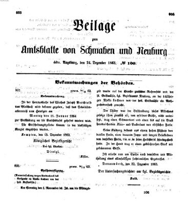 Königlich Bayerisches Kreis-Amtsblatt von Schwaben und Neuburg Donnerstag 24. Dezember 1863