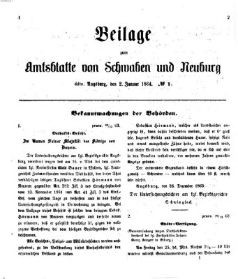 Königlich Bayerisches Kreis-Amtsblatt von Schwaben und Neuburg Samstag 2. Januar 1864