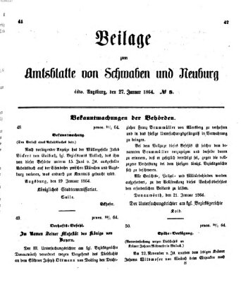 Königlich Bayerisches Kreis-Amtsblatt von Schwaben und Neuburg Mittwoch 27. Januar 1864