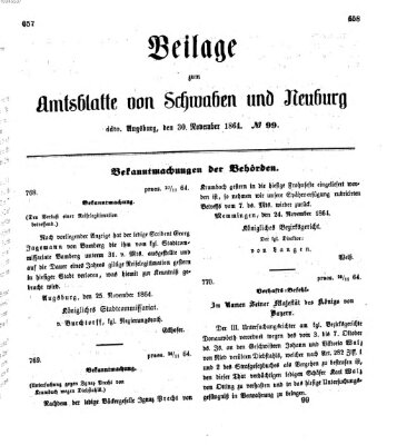 Königlich Bayerisches Kreis-Amtsblatt von Schwaben und Neuburg Mittwoch 30. November 1864