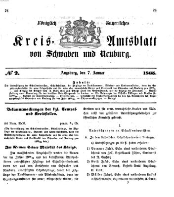 Königlich Bayerisches Kreis-Amtsblatt von Schwaben und Neuburg Samstag 7. Januar 1865