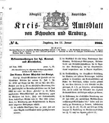 Königlich Bayerisches Kreis-Amtsblatt von Schwaben und Neuburg Mittwoch 11. Januar 1865