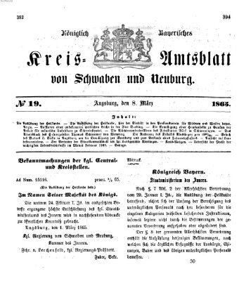 Königlich Bayerisches Kreis-Amtsblatt von Schwaben und Neuburg Mittwoch 8. März 1865