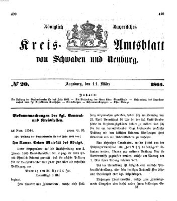 Königlich Bayerisches Kreis-Amtsblatt von Schwaben und Neuburg Samstag 11. März 1865