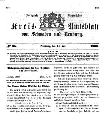 Königlich Bayerisches Kreis-Amtsblatt von Schwaben und Neuburg Mittwoch 14. Juni 1865