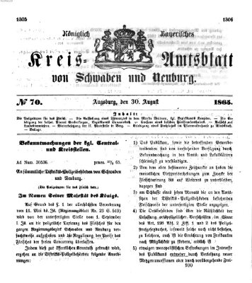 Königlich Bayerisches Kreis-Amtsblatt von Schwaben und Neuburg Mittwoch 30. August 1865