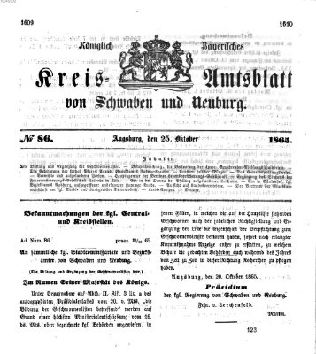 Königlich Bayerisches Kreis-Amtsblatt von Schwaben und Neuburg Mittwoch 25. Oktober 1865