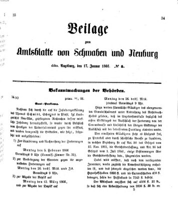 Königlich Bayerisches Kreis-Amtsblatt von Schwaben und Neuburg Mittwoch 17. Januar 1866