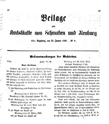 Königlich Bayerisches Kreis-Amtsblatt von Schwaben und Neuburg Mittwoch 24. Januar 1866