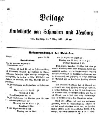 Königlich Bayerisches Kreis-Amtsblatt von Schwaben und Neuburg Mittwoch 7. März 1866