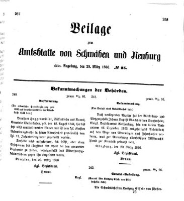 Königlich Bayerisches Kreis-Amtsblatt von Schwaben und Neuburg Mittwoch 28. März 1866