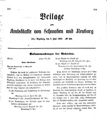 Königlich Bayerisches Kreis-Amtsblatt von Schwaben und Neuburg Samstag 9. Juni 1866