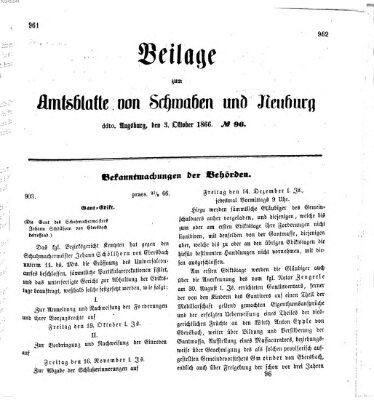 Königlich Bayerisches Kreis-Amtsblatt von Schwaben und Neuburg Mittwoch 3. Oktober 1866