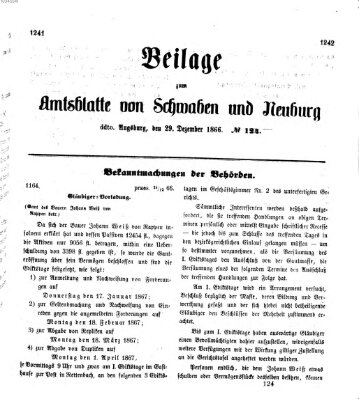 Königlich Bayerisches Kreis-Amtsblatt von Schwaben und Neuburg Samstag 29. Dezember 1866