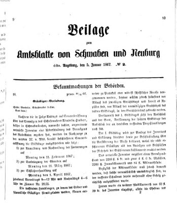 Königlich Bayerisches Kreis-Amtsblatt von Schwaben und Neuburg Samstag 5. Januar 1867