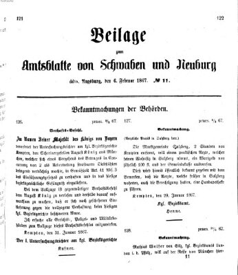 Königlich Bayerisches Kreis-Amtsblatt von Schwaben und Neuburg Mittwoch 6. Februar 1867