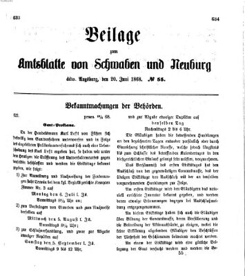 Königlich Bayerisches Kreis-Amtsblatt von Schwaben und Neuburg Samstag 20. Juni 1868