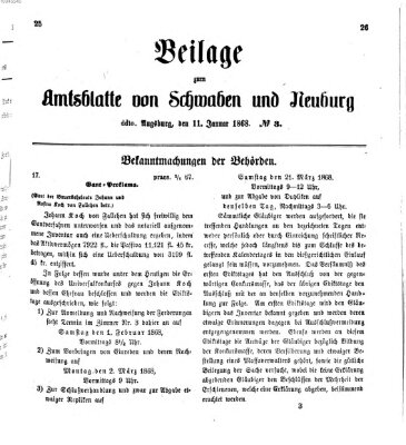 Königlich Bayerisches Kreis-Amtsblatt von Schwaben und Neuburg Samstag 11. Januar 1868