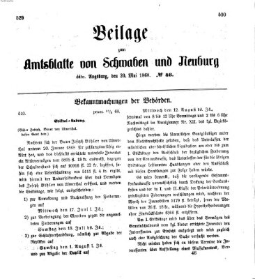 Königlich Bayerisches Kreis-Amtsblatt von Schwaben und Neuburg Mittwoch 20. Mai 1868