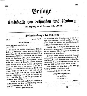 Königlich Bayerisches Kreis-Amtsblatt von Schwaben und Neuburg Samstag 12. September 1868