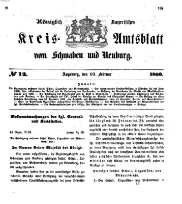 Königlich Bayerisches Kreis-Amtsblatt von Schwaben und Neuburg Mittwoch 10. Februar 1869