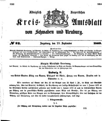 Königlich Bayerisches Kreis-Amtsblatt von Schwaben und Neuburg Mittwoch 29. September 1869