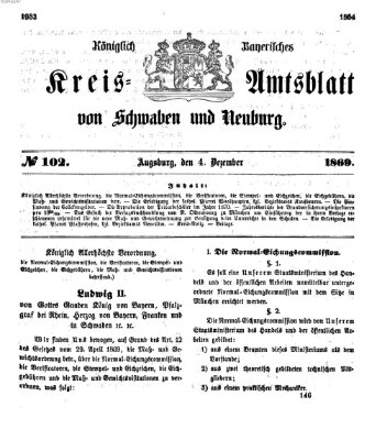 Königlich Bayerisches Kreis-Amtsblatt von Schwaben und Neuburg Samstag 4. Dezember 1869