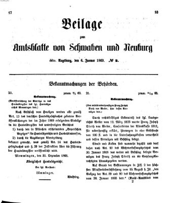 Königlich Bayerisches Kreis-Amtsblatt von Schwaben und Neuburg Mittwoch 6. Januar 1869