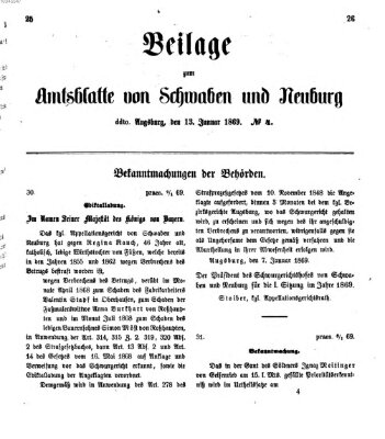 Königlich Bayerisches Kreis-Amtsblatt von Schwaben und Neuburg Mittwoch 13. Januar 1869