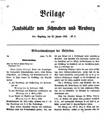 Königlich Bayerisches Kreis-Amtsblatt von Schwaben und Neuburg Samstag 23. Januar 1869