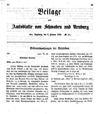 Königlich Bayerisches Kreis-Amtsblatt von Schwaben und Neuburg Samstag 6. Februar 1869