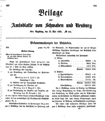 Königlich Bayerisches Kreis-Amtsblatt von Schwaben und Neuburg Samstag 15. Mai 1869