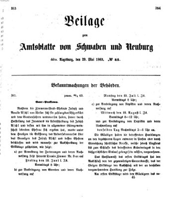 Königlich Bayerisches Kreis-Amtsblatt von Schwaben und Neuburg Samstag 29. Mai 1869