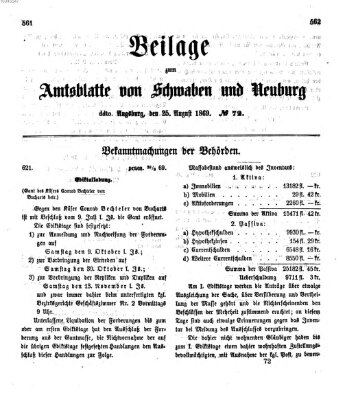 Königlich Bayerisches Kreis-Amtsblatt von Schwaben und Neuburg Mittwoch 25. August 1869