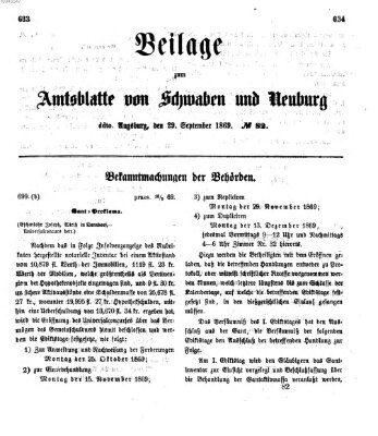 Königlich Bayerisches Kreis-Amtsblatt von Schwaben und Neuburg Mittwoch 29. September 1869