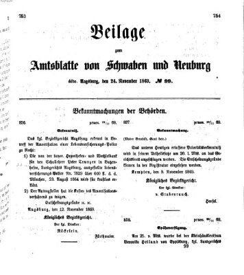 Königlich Bayerisches Kreis-Amtsblatt von Schwaben und Neuburg Mittwoch 24. November 1869