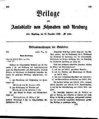 Königlich Bayerisches Kreis-Amtsblatt von Schwaben und Neuburg Mittwoch 29. Dezember 1869