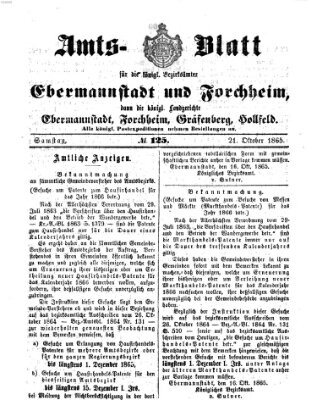 Amtsblatt für die Königlichen Bezirksämter Forchheim und Ebermannstadt sowie für die Königliche Stadt Forchheim Samstag 21. Oktober 1865