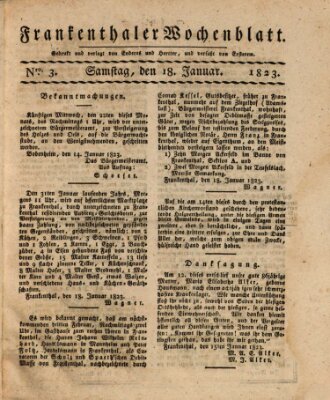 Frankenthaler Wochen-Blatt Samstag 18. Januar 1823