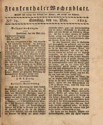 Frankenthaler Wochen-Blatt Samstag 10. Mai 1823