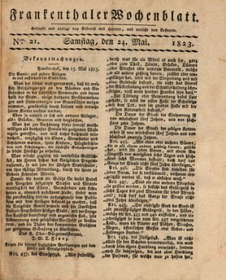 Frankenthaler Wochen-Blatt Samstag 24. Mai 1823