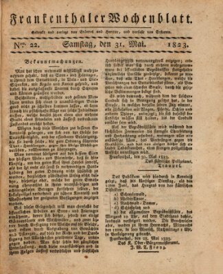 Frankenthaler Wochen-Blatt Samstag 31. Mai 1823