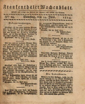 Frankenthaler Wochen-Blatt Samstag 14. Juni 1823