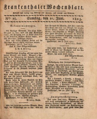 Frankenthaler Wochen-Blatt Samstag 21. Juni 1823