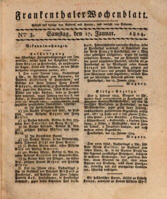 Frankenthaler Wochen-Blatt Samstag 17. Januar 1824