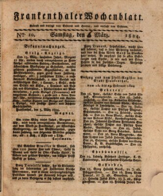 Frankenthaler Wochen-Blatt Samstag 6. März 1824